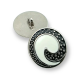 25 mm - 40 L  Enamel Shank Button Swirl Pattern Jacket and Coat Button E 1678