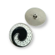 25 mm - 40 boy Mineli Ayaklı Düğme Girdap Desenli  Ceket ve Kaban Düğmesi E 1678