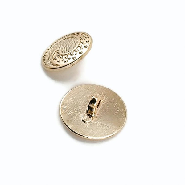 22 mm - 34 L Gold Plated Button with Loop Wave Pattern Jacket Button E 1679 G