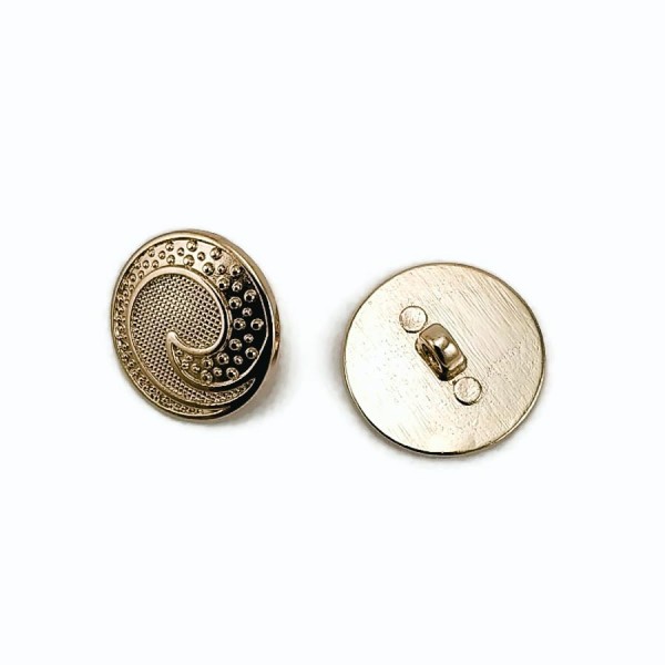 22 mm - 34 L Gold Plated Button with Loop Wave Pattern Jacket Button E 1679 G