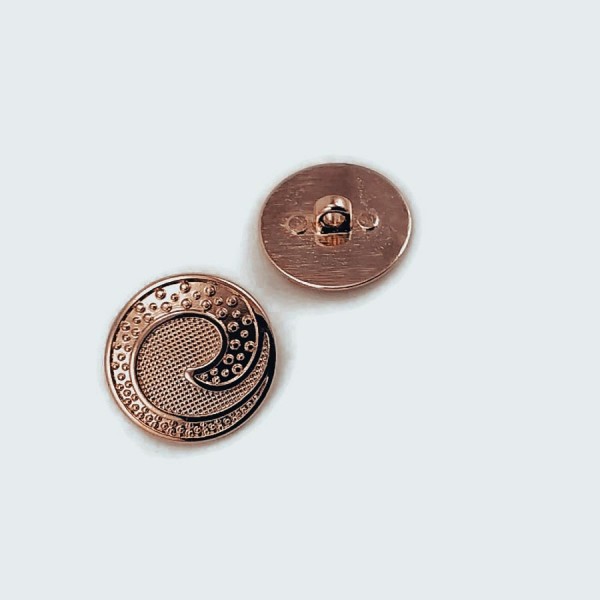 22 mm - 34 L Gold Plated Button with Loop Wave Pattern Jacket Button E 1679 G