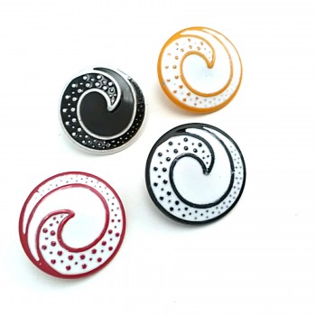 22 mm - 34 L  Shank Button Kids Clothing Button Wave Pattern E 1679 MN