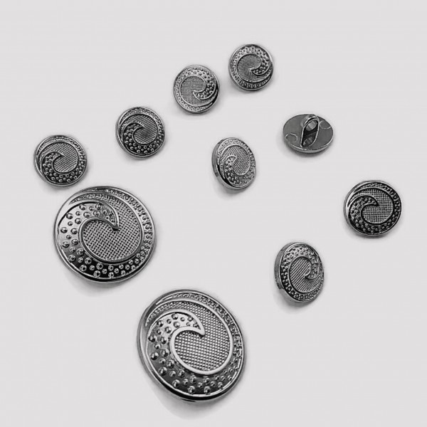 Trench Coat and Jacket Button Set of 10 Wave Patterned E 1679 SET28
