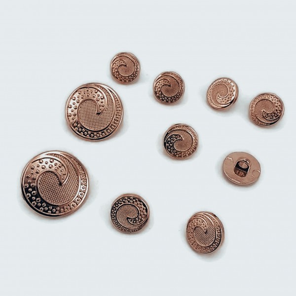 Trench Coat and Jacket Button Set of 10 Wave Patterned E 1679 SET28