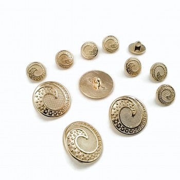Trench Coat and Jacket Button Set of 12 pcs Wave Patterned E 1679 SET48