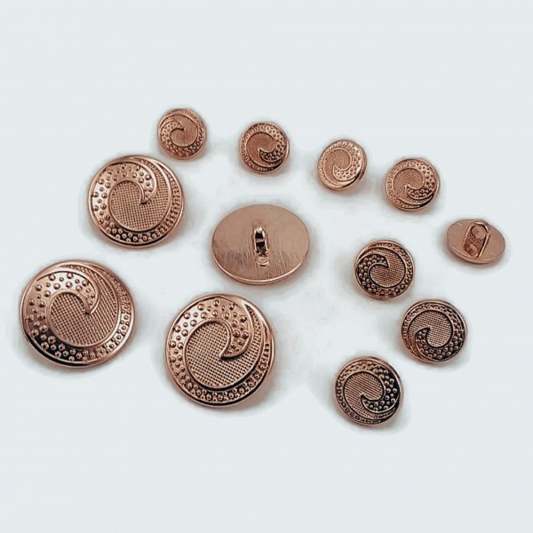Trench Coat and Jacket Button Set of 12 Wave Patterned E 1679 SET48