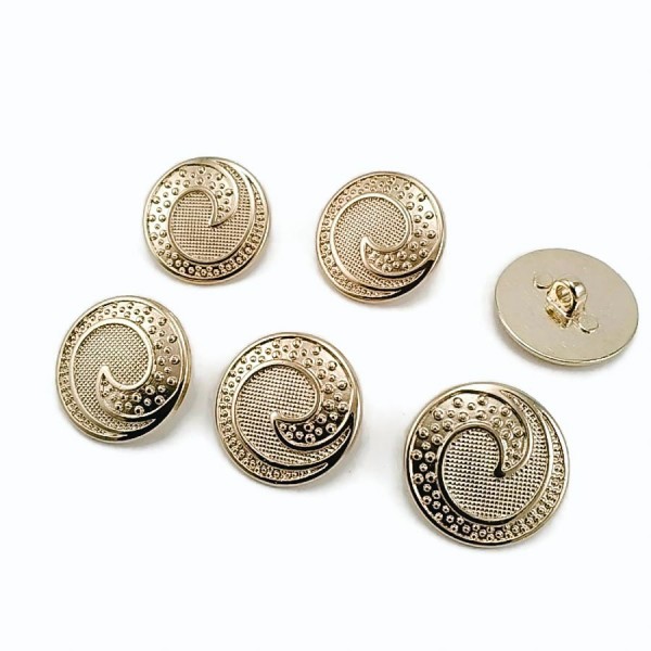 22 mm - 34 L Wave Patterned Trench Coat and Jacket Button E 1679 SET6