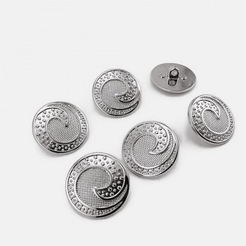 22 mm - 34 L Wave Patterned Trench Coat and Jacket Button E 1679 SET6