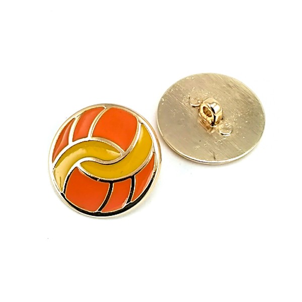 24 mm - 40 L Coat and Coat Button Enamel Orange Mustard Colors E 1682 MN V2