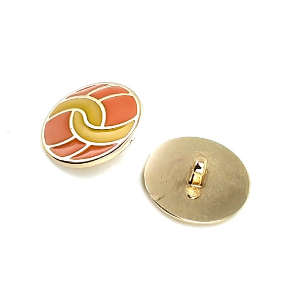 24 mm - 40 L Coat and Coat Button Enamel Orange Mustard Colors E 1682 MN V2