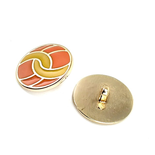 24 mm - 40 L Coat and Coat Button Enamel Orange Mustard Colors E 1682 MN V2