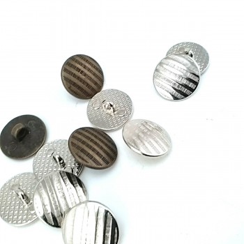 17 mm - 28 L Striped Metal Shank Button E 1688