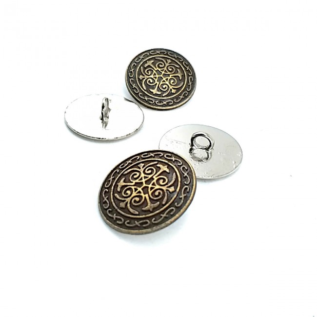 20 mm - 31 boy İşlemeli metal ceket düğmesi E 17 20 mm - 31 boy İşlemeli metal ceket düğmesi E 17