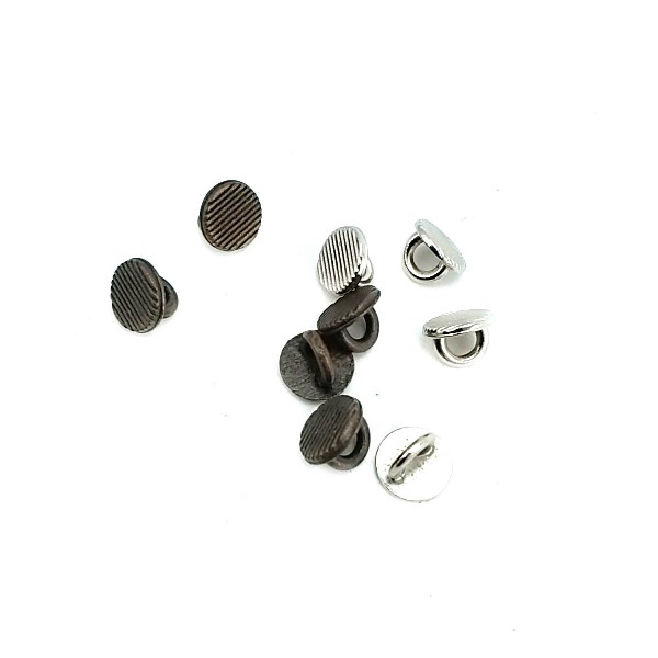 Metal Striped Footed Button 8 mm - 12 size E 1882