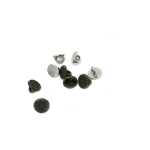 Metal Striped Footed Button 8 mm - 12 size E 1882