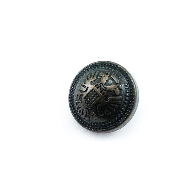 Patterned Metal pedestal button 18mm - 28 ligne E 1885