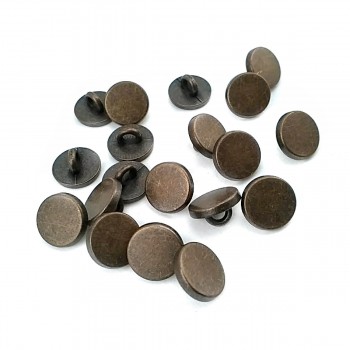 10 mm - 16 L Flat Coin Shape Metal Shank Button E 1987
