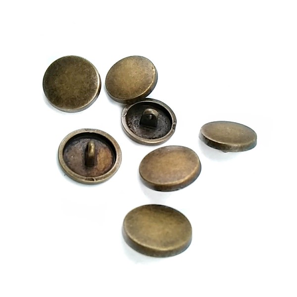 18 mm - 28 L Flat Coin Shape Metal Shank Button E 2001