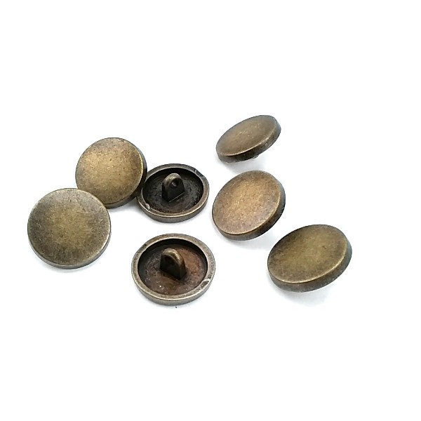 18 mm - 28 L Flat Coin Shape Metal Shank Button E 2001