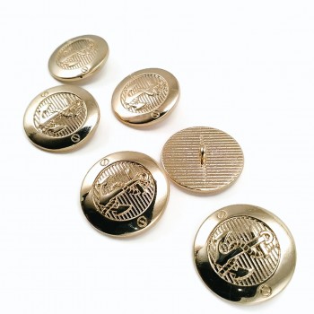 23 mm - 36 L Gold Crest 6 pcs Blazer Jacket Button Set E 2043 SET6