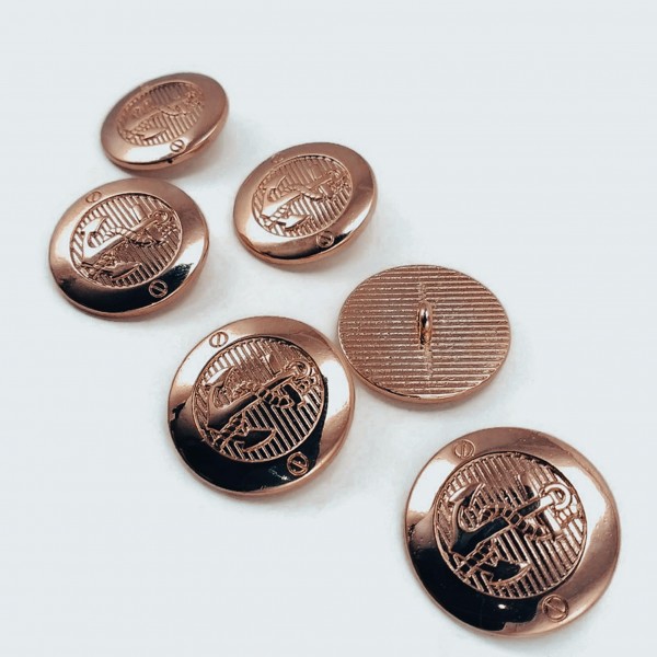 23 mm - 36 L Gold Crest Blazer Jacket Button Set E 2043 SET6