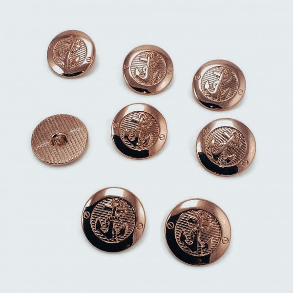 17 mm - 28 L Gold Coat Blazer 8 Pieces Jacket Button Set E 2044 SET8