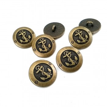 17 mm - 28 L  Anchor Patterned Shank Button E 2044