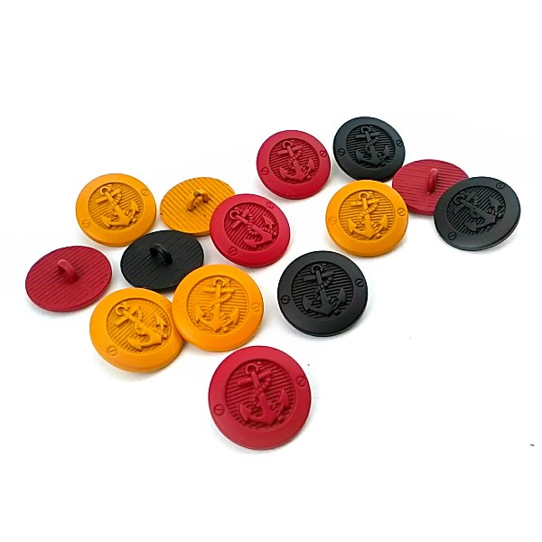 17 mm - 28 L  Anchor Patterned Shank Button E 2044 MC