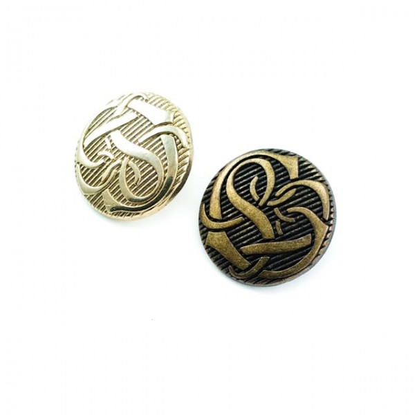 20 mm - 32 L Patterned Jacket Shank Metal Button E 210