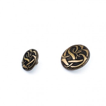 Patterned shank metal jacket cufflink 14 mm - 22 size E 211