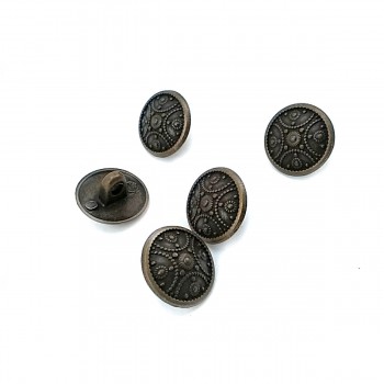 15 mm - 24 L Point Motif Patterned Metal Button E 314