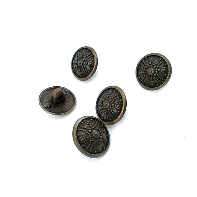 15 mm - 24 boy Noktalı Motif Desenli Alttan Dikme Metal Düğme E 314 15 mm - 24 boy Noktalı Motif Desenli Alttan Dikme Metal Düğme E 314