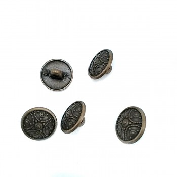 15 mm - 24 L Point Motif Patterned Metal Button E 314