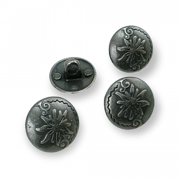 15 mm - 24 L Metal Blazer Cufflink Flower Patterned E 331