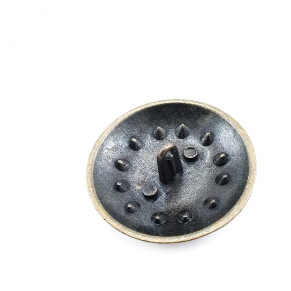 Oversized patterned and stone metal footed button 37 mm - 59 size E 375