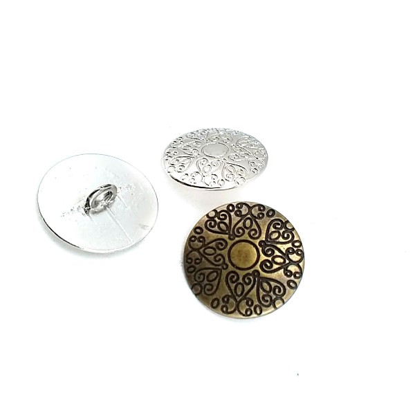 22,5 mm 36 L Motif Patterned Jacket and Coat Shank Button Metal E 378