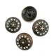 28 mm - 44 L Stone and Flower Patterned Metal Shank Button  E 398