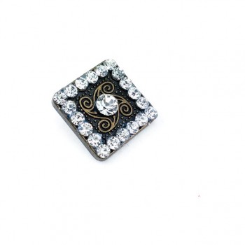 19 x 19 mm Rhinestone Buttons - Square Button E 418