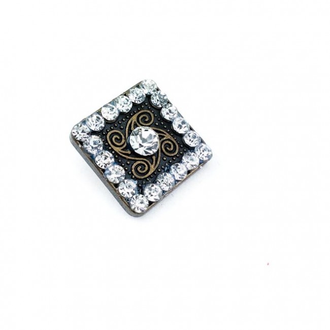 Cam taşlı kare ceket düğmesi 19 x 19 mm E 418 Cam taşlı kare ceket düğmesi 19 x 19 mm E 418
