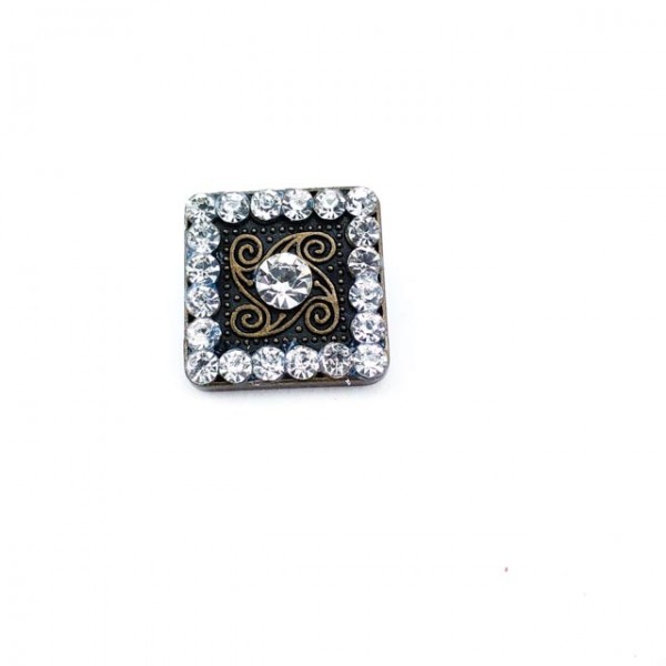 19 x 19 mm Rhinestone Buttons - Square Button E 418