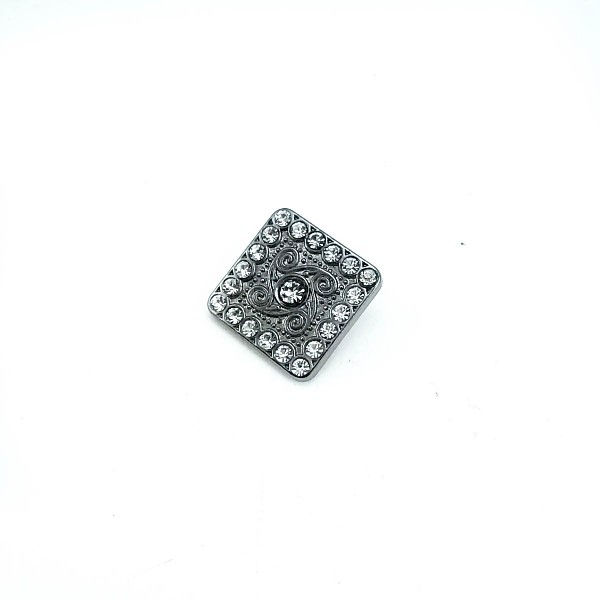 Cam taşlı kare ceket düğmesi 19 x 19 mm E 418