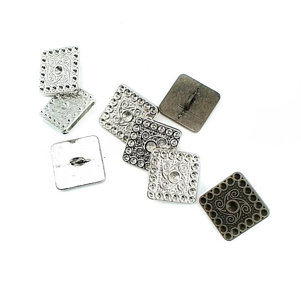 19 x 19 mm Rhinestone Buttons - Square Button E 418