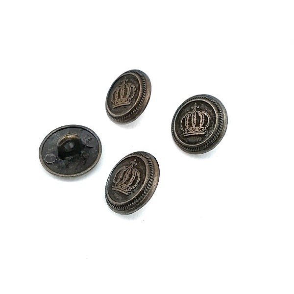 15 mm - 24 size Crowned Metal Footed Button E 501