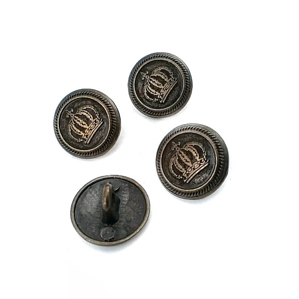 15 mm - 24 size Crowned Metal Footed Button E 501