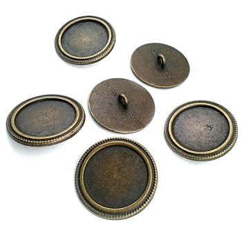 Dotted Bottom Button with Plain Edges 28mm - 46 size E 596