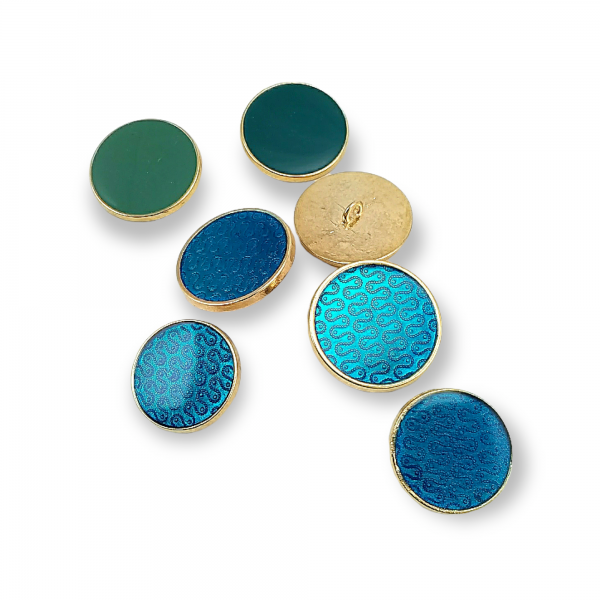 28.8mm Patterned Enamel Footed Button E 674