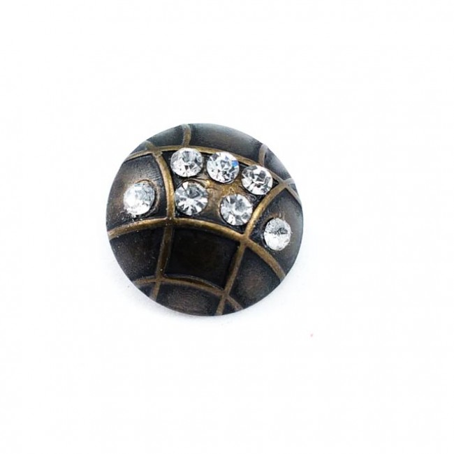 Taşlı ve Çizgili Metal Ayaklı Düğme 15 mm - 24 boy E 706 Taşlı ve Çizgili Metal Ayaklı Düğme 15 mm - 24 boy E 706