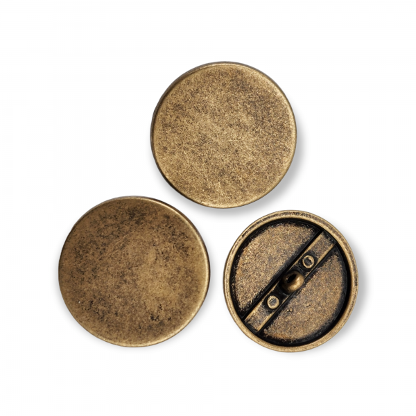 34 mm - 54 L Flat Coin Shape Metal Shank Button E 716