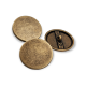34 mm - 54 L Flat Coin Shape Metal Shank Button E 716