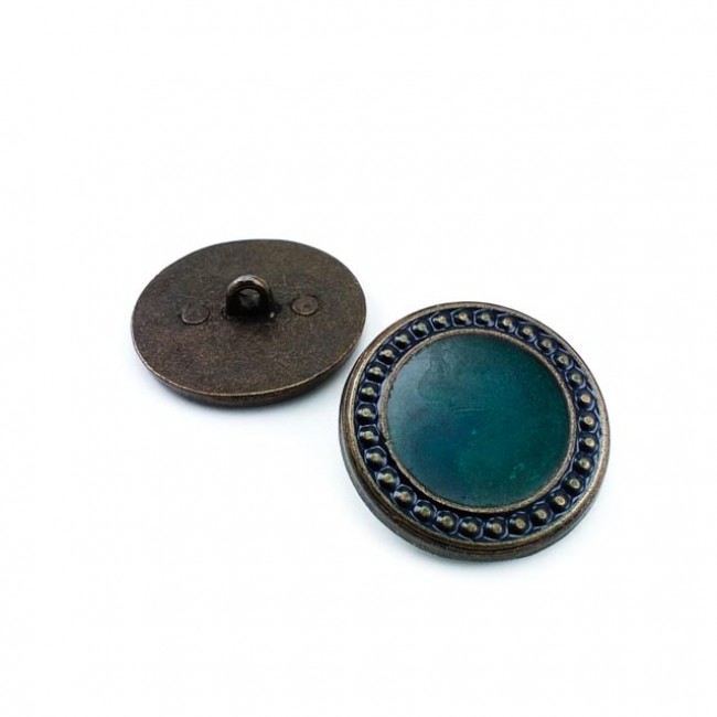 Metal düğme - mineli dış giyim düğmesi 28 mm - 44 boy E 886 Metal düğme - mineli dış giyim düğmesi 28 mm - 44 boy E 886
